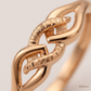 SJJGR124 | Linked Curve Contemporary Gold Ring with Sleek Open Design