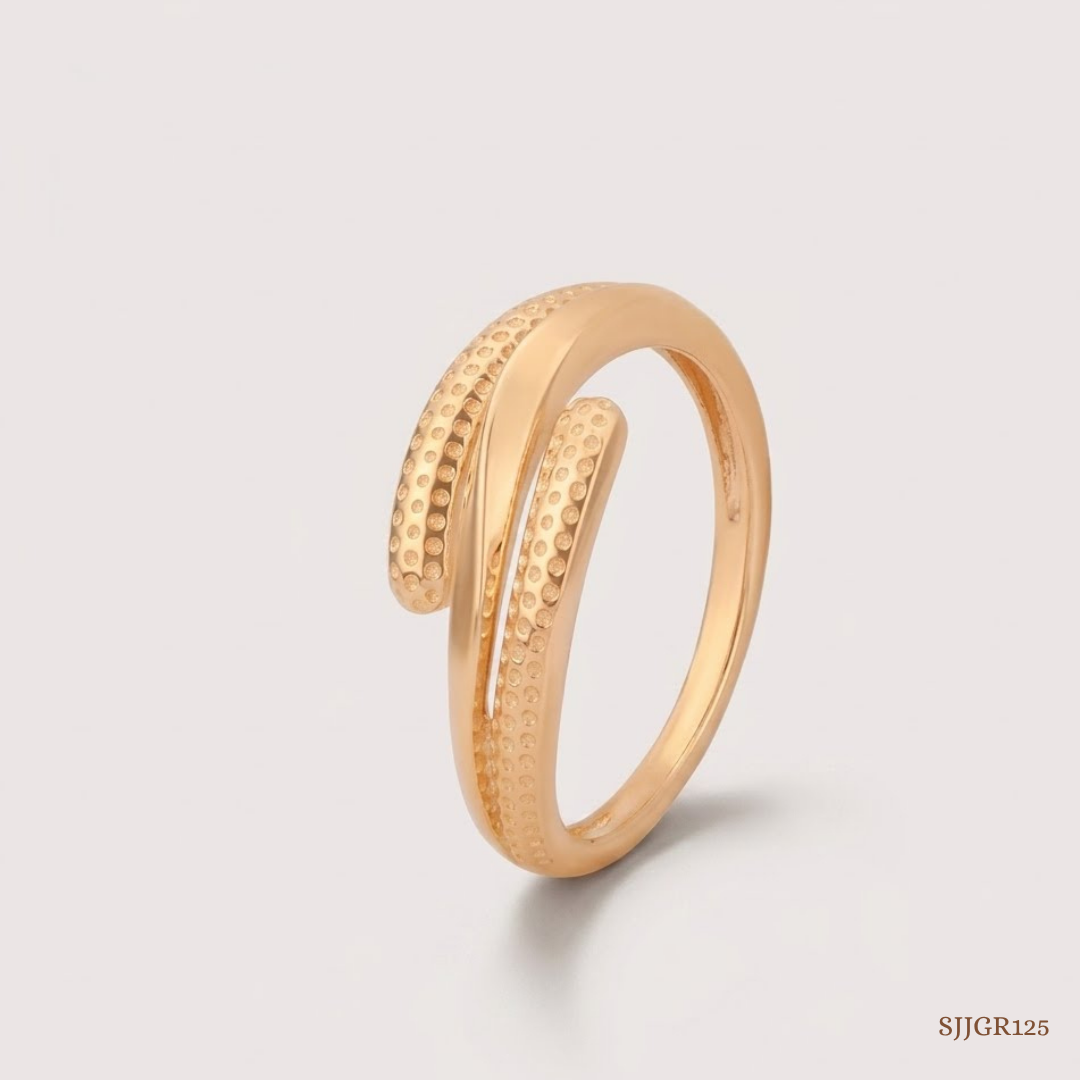 SJJGR125 | Layered Curve Stylish Gold Ring with Modern Sculpted Finish