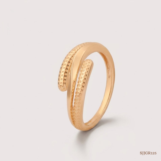 SJJGR125 | Layered Curve Stylish Gold Ring with Modern Sculpted Finish