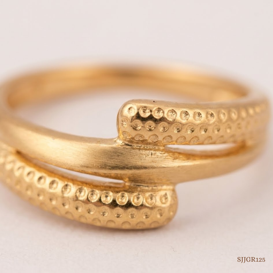 SJJGR125 | Layered Curve Stylish Gold Ring with Modern Sculpted Finish