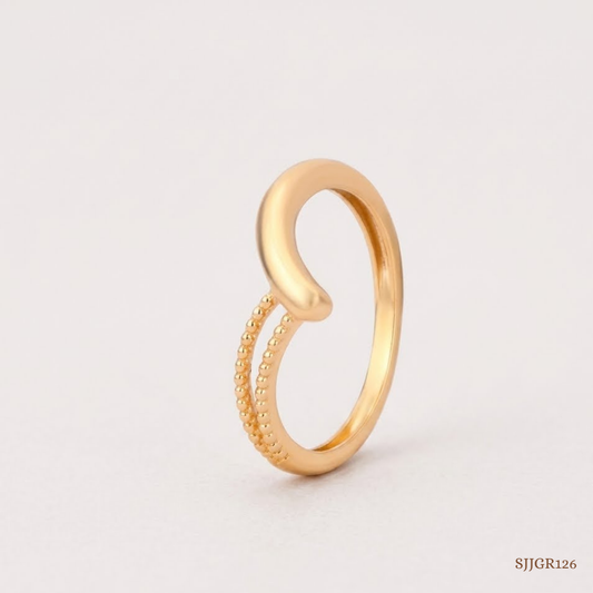 SJJGR126 | Sculpted Split Modern Designer Gold Ring for Elegant Styling