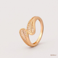 SJJGR127 | Twin Leaf Nature-Inspired Designer Gold Ring for Women