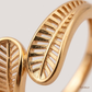 SJJGR127 | Twin Leaf Nature-Inspired Designer Gold Ring for Women