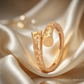 SJJGR128 | Sculpted Grid Contemporary Gold Ring with Luxury Geometric Design