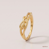 SJJGR129 | Entwine Curve Artistic Gold Ring with Sophisticated Open Detailing