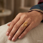 SJJGR132 | Fluid Interplay Contemporary Gold Ring with Artistic Curved Design
