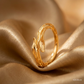 SJJGR133 | Sculpted Scale Statement Gold Ring with Bold Modern Finish