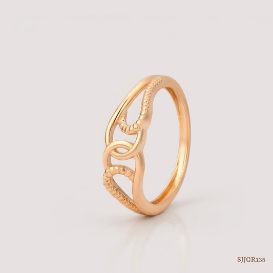 SJJGR135 | Vine Loop Nature-Inspired Gold Ring with Elegant Open Pattern