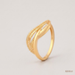 SJJGR137 | Layered Curve Contemporary Gold Ring with Sophisticated Appeal