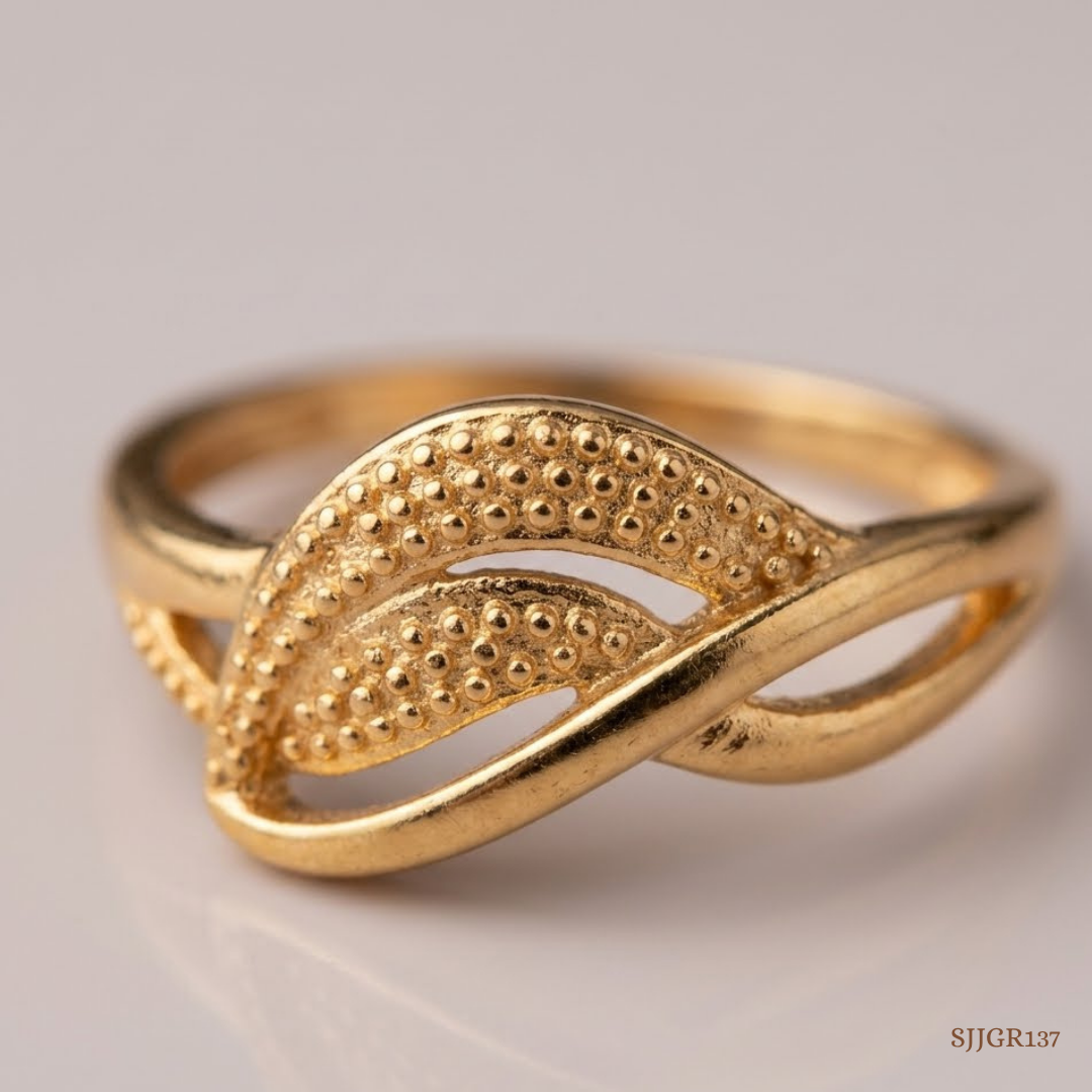 SJJGR137 | Layered Curve Contemporary Gold Ring with Sophisticated Appeal
