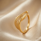 SJJGR137 | Layered Curve Contemporary Gold Ring with Sophisticated Appeal
