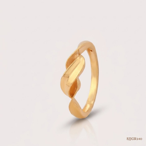 SJJGR140 | Twisted Flow Designer Gold Ring with Contemporary Luxury Finish