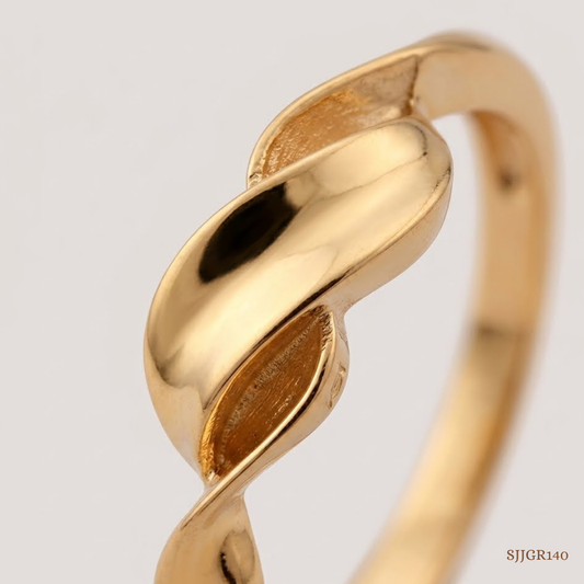 SJJGR140 | Twisted Flow Designer Gold Ring with Contemporary Luxury Finish