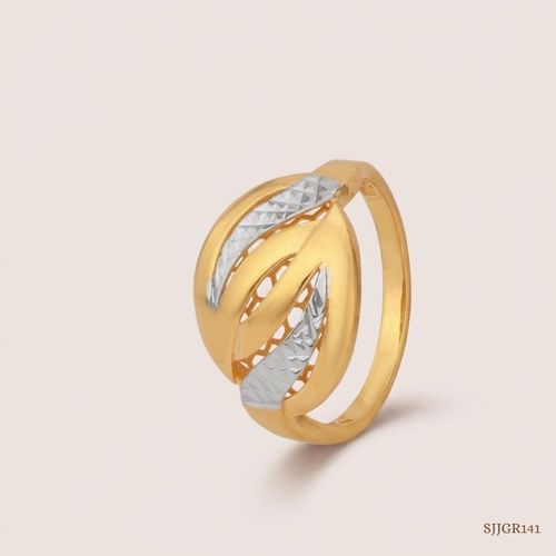SJJGR141 | Crest Shine Premium Gold Ring with Elegant Textured Detailing
