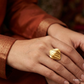 SJJGR143 | Crest Curve Stylish Sculpted Gold Ring with Modern Elegance