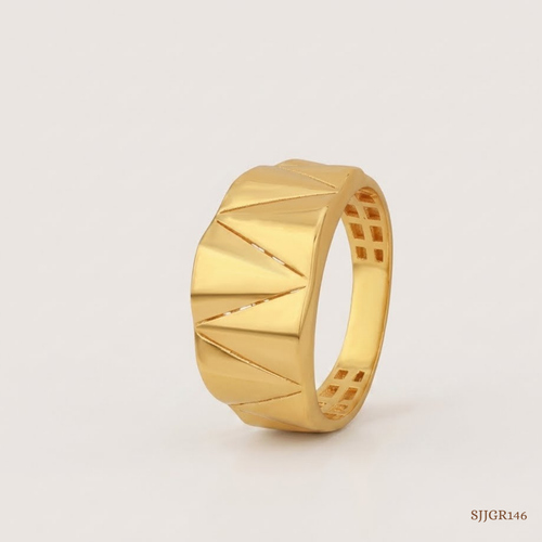 SJJGR146 | Geometric Gleam Modern Gold Ring with Stylish Luxury Finish