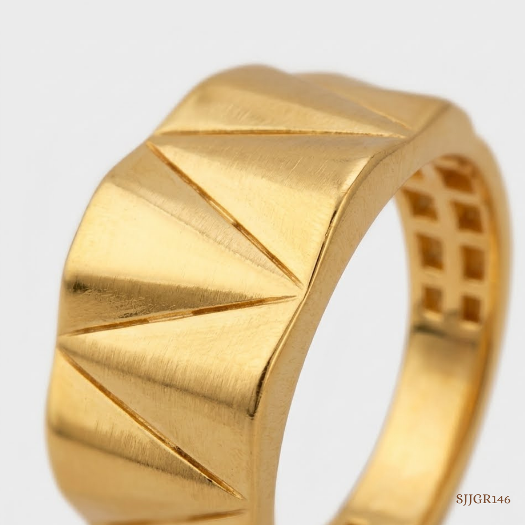 SJJGR146 | Geometric Gleam Modern Gold Ring with Stylish Luxury Finish