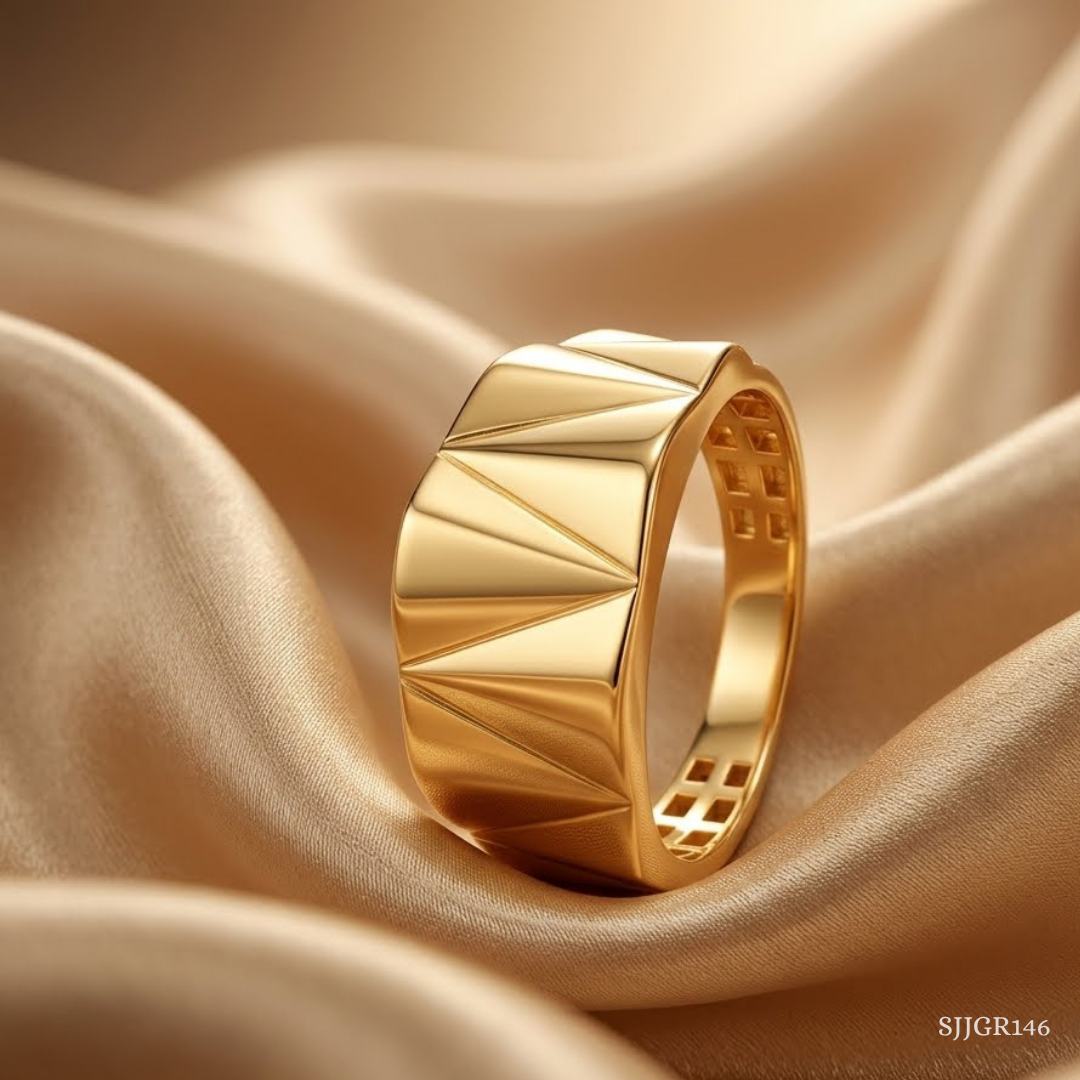 SJJGR146 | Geometric Gleam Modern Gold Ring with Stylish Luxury Finish