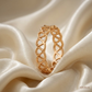 SJJGR148 | Loop Weave Artistic Gold Ring with Contemporary Open Styling