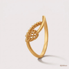 SJJGR152 | Filigree Leaf Designer Gold Ring with Intricate Craftsmanship