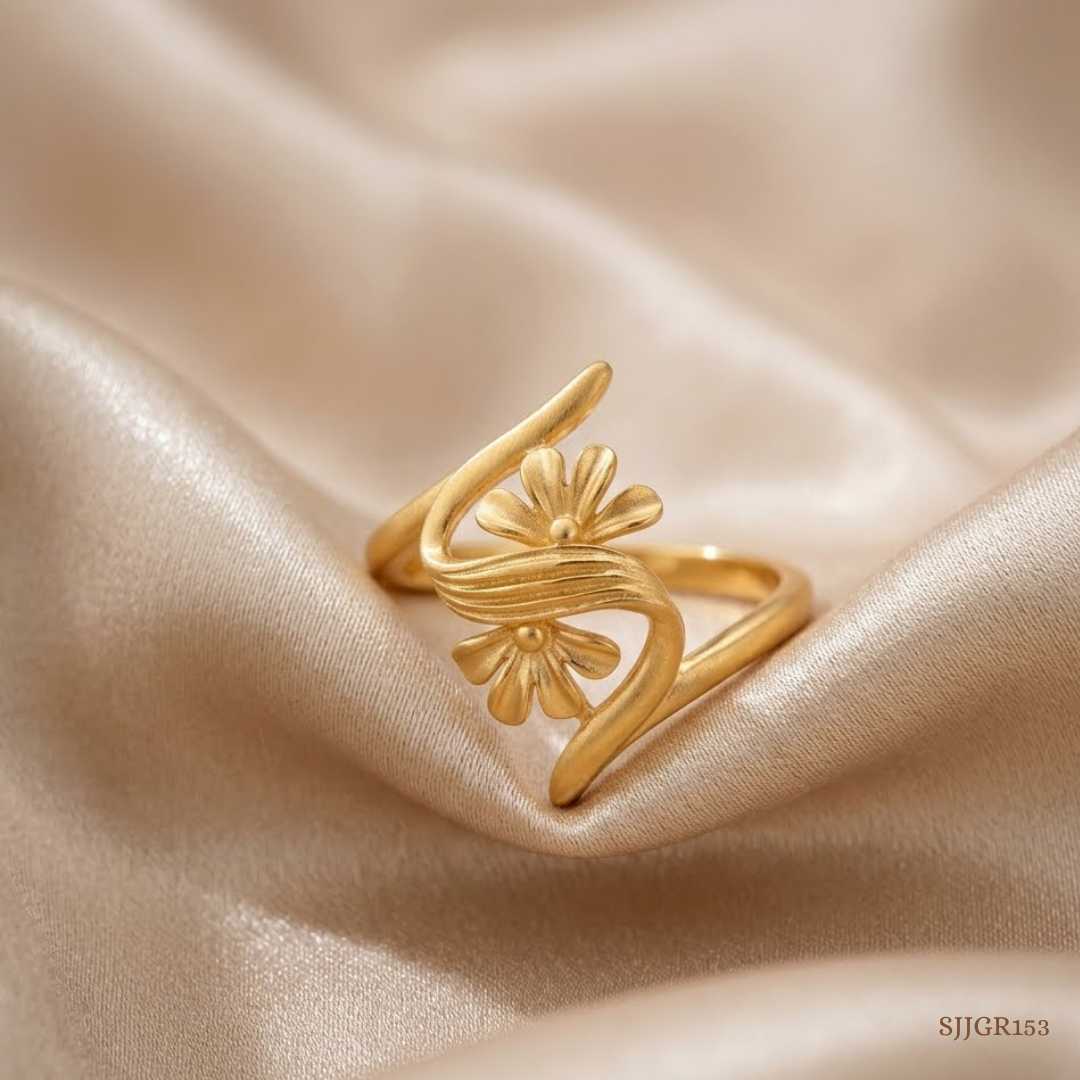 SJJGR153 | Floral Vine Elegant Gold Ring Inspired by Nature’s Beauty
