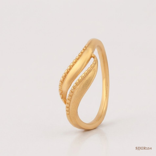 SJJGR154 | Flowing Twin Contemporary Gold Ring with Artistic Open Design
