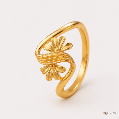 SJJGR155 | Open Loop Minimalist Gold Ring with Sleek Modern Styling