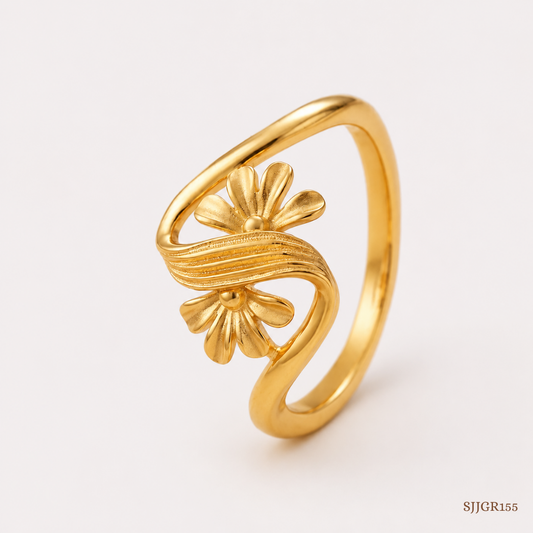 SJJGR155 | Open Loop Minimalist Gold Ring with Sleek Modern Styling