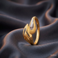 SJJGR159 | Harmony Swirl Stylish Gold Ring with Contemporary Luxury Design
